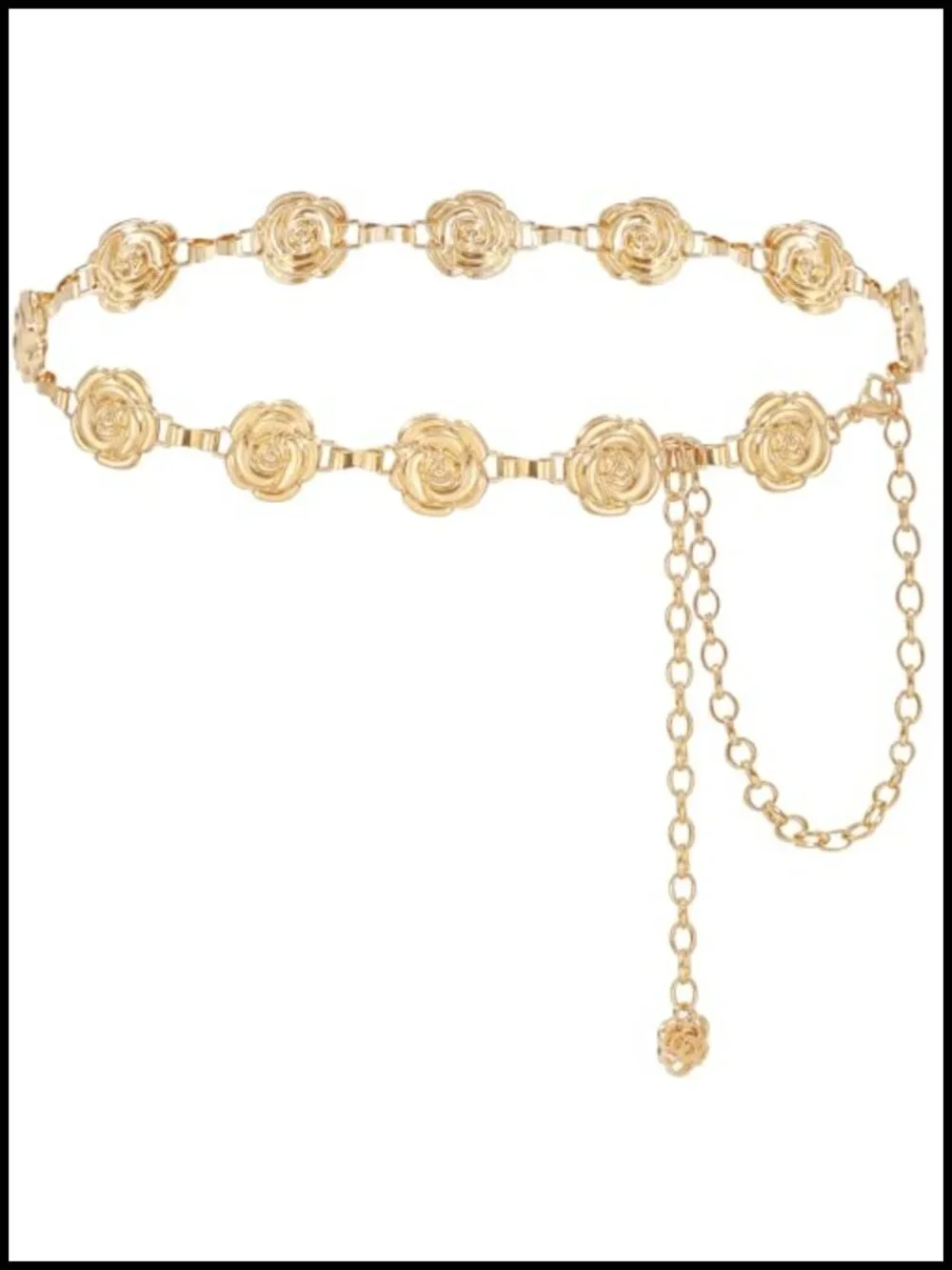 Alloy Floral Waist Chain Belt for Dresses - Adjustable